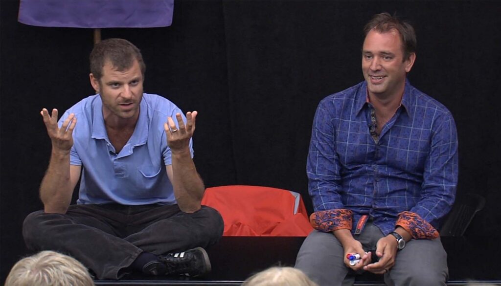 storytelling-advice-from-creators-of-south-park-featured-image Matt Parker and Trey Stone teaching the "but and therefore" rule to a class of writers.